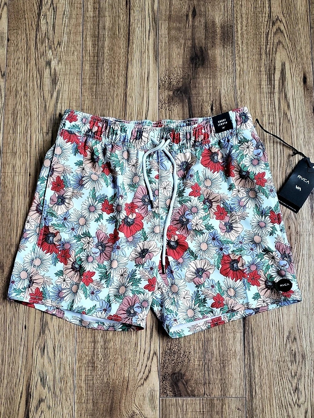 RVCA Garden Floral 16" Boardshorts Blue & Red size S